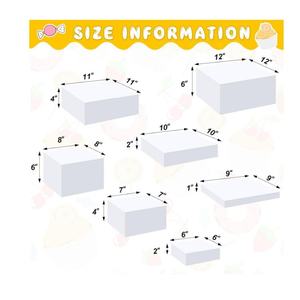 Juego de cubos de exhibición de acrílico blanco personalizado, elevadores de buffet de catering de 5 lados, soporte de exhibición de comida giratorio para fiesta de boda, estante de <span class=keywords><strong>ropa</strong></span> - Product Image 6