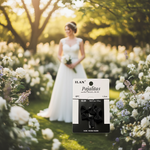 ILAN Bow Ties 3.0x1.5cm Mini fermagli per capelli neri per donne Copricapo da sposa 8 pezzi - Product Image 2