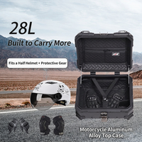 Boîte à bagages arrière universelle pour moto, scooter, vélo électrique, 28L, en aluminium, à dégagement rapide, étanche