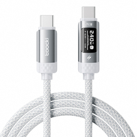 Câble de données USB-C Toocki efficace 240W avec écran OLED, puce E-Marker, 480 Mbps haute vitesse, PD 3.1, SFC 2.0 pour usage quotidien à domicile et au bureau