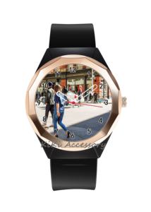 カスタマイズ可能なロゴ & パターンDIY腕時計38mm合金ケースクォーツ動き低MOQ彫刻パーソナライズされた写真時計 - Product Image 3