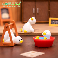 Micro-paysage créatif Weij, Canard fatigué, Petite poupée blanche, Accessoires de décoration DIY pour maison de poupée, Mini décorations de bureau
