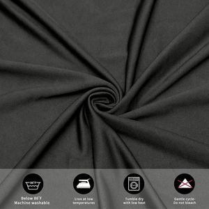 Custom Wrinkle-Free Eco-Friendly Fitted Wedding Banquet Home Tablecloth Black Round Spandex with Skirt - Product Image 5