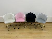 Fauteuil de Salon et de Salle à Manger Élégant et Moderne en Velours Rembourré Rose Poudré, Idéal pour Coiffeuse ou Détente dans le Salon
