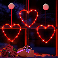 Lampe de fenêtre LED décorative avec ventouse, cœur rouge lumineux suspendu, idéale pour la Saint-Valentin, les mariages et la maison
