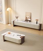 Meuble TV moderne en bois massif et acier inoxydable de style crème pour salon, salle à manger, hôtel - Couleur personnalisable