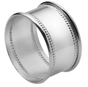 Anillo para Servilletas Plateado con Detalle de Borde con Cuentas, Elegante Decoración de Mesa de Acero Inoxidable para Bodas, Fiestas y Cenas Elegantes - Product Image 5