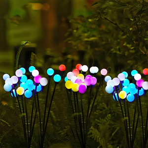 Lampes de pelouse LED paysagères étanches IP65 à piles, angle de faisceau de 360 degrés, batterie au lithium, lumières décoratives de lucioles d'extérieur - Product Image 5