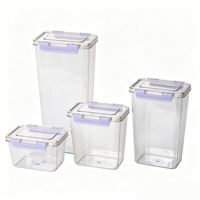 4 contenants alimentaires empilables sans BPA, en plastique, étanches, avec couvercles, boîte de rangement de cuisine pour céréales et aliments secs