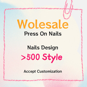 Prensa personalizada en uñas bailarina ataúd medio cuadrado Ins punta francesa uñas manicura acrílico Etiqueta Privada uñas postizas - Product Image 1