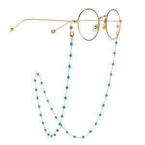 — Lunettes de soleil avec chaîne en pierre de Turquoise naturelle, accessoire pour femmes, boule de protection solaire - Product Image 2