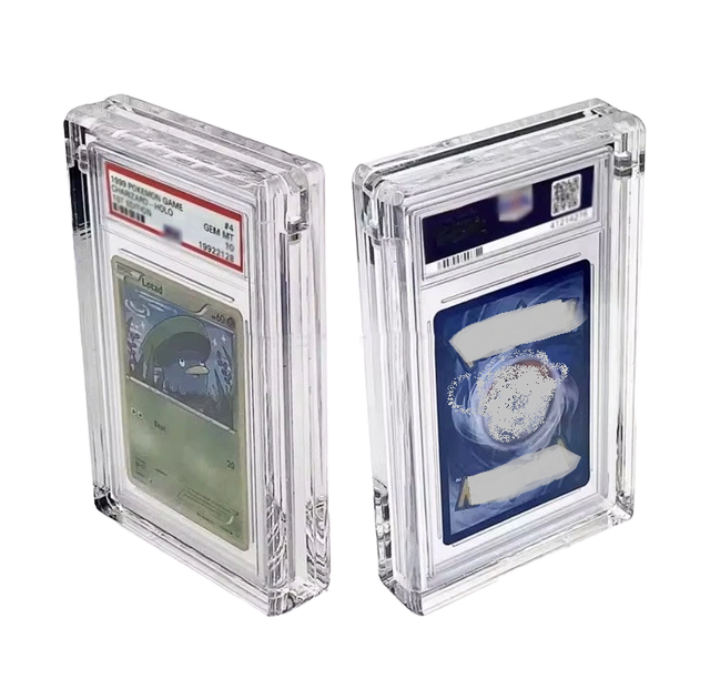 Modern Magnetic Lid Acrylic Display Case for Graded Cards UV Resistant Protector with Easy Assembly for Desktop Storage