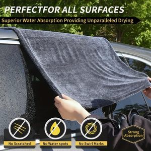 Toalla Profesional al por Mayor de 1600gsm, 90x130cm, Extra Grande, de Pelo Trenzado, de Alta Resistencia, Sin Pelusas, Sin Remolinos, para Secado y Pulido Automático - Product Image 4