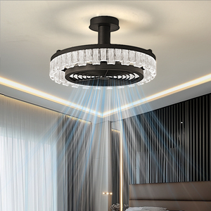Ventilateur de plafond silencieux avec lumière, design breveté 2025, télécommande, hauteur réglable, protection de sécurité - Doté d'un moteur en cuivre - Product Image 2