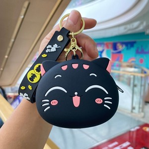 Nuevo Llavero Monedero de Silicona con Diseño de Gato de Dibujos Animados, <span class=keywords><strong>Mini</strong></span> Bolsa para Dinero, Auriculares, Llavero de Animales Kawaii Capibara - Product Image 4