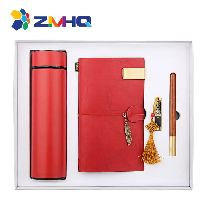 Vacuum Flask+Notebook + 16G USB Flash Drive Flash Drive + Pen Promotional Giveaways