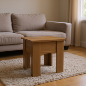 <b>Brown</b> Oak Engineered Wood Coffee <b>Table</b> 15.7 X 15.7 X 16.5 Inches Modern Design Living Room Furniture - Product Image 2