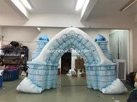 Décoration à thème éclairage gonflable palais de glace arc gonflable château décoration d'entrée