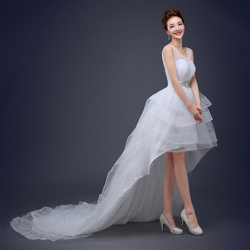 Shop 2019 Korea Style Sexy Front Short Back Long Wedding Dresses