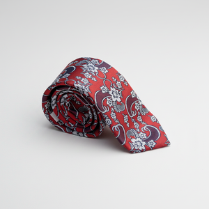 Cravate italienne motif cachemire rouge - Product Image 2