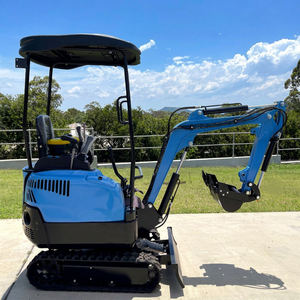Mini-excavatrice compacte bleue avec cabine et chenilles, moteur hydraulique, engrenages haute efficacité - Product Image 1