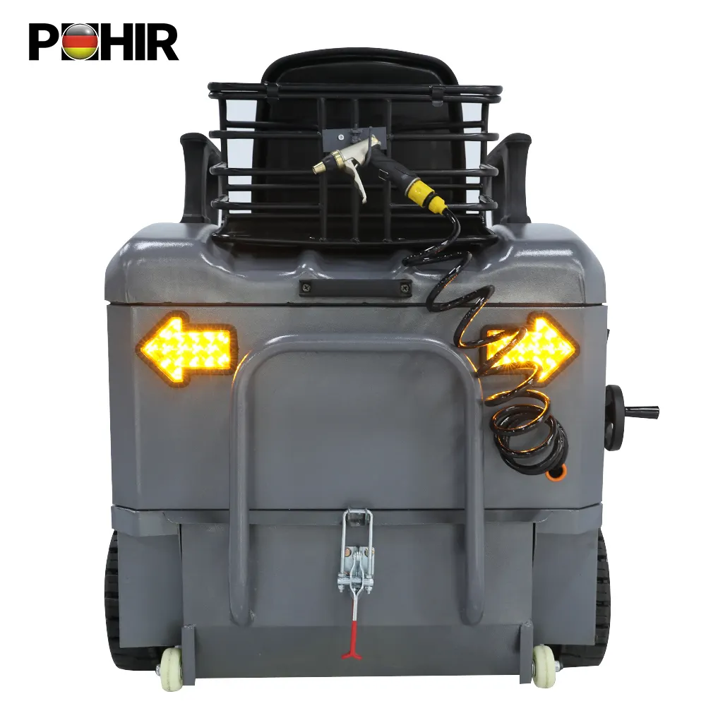 POHIR-1280 Ride-On Electric Floor Vacuum Sweeper Battery-Operated Road Sweeper for Cleaning and Sweeping