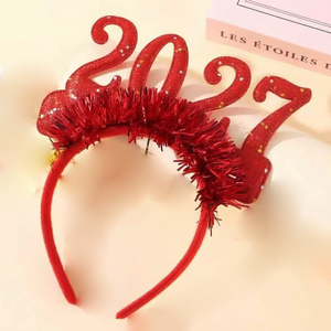 Decorazione per <span class=keywords><strong>Festa</strong></span> di <span class=keywords><strong>Capodanno</strong></span> e Natale 2027, Cerchietto per Capelli con Glitter Colorati in Plastica per Adulti - Product Image 6