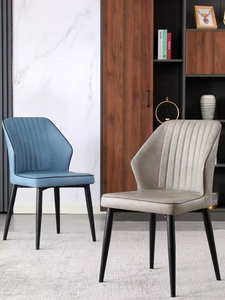 Chaise de salle à manger en cuir PU noir, luxe, moderne, hôtel, Restaurant, en <span class=keywords><strong>velours</strong></span> scandinave, avec pied en métal - Product Image 4