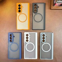 Étui pour Samsung Galaxy Z Fold 8, coque de téléphone effet peau pour Z Fold 8 7 avec charge magnétique sans fil, coque de téléphone portable