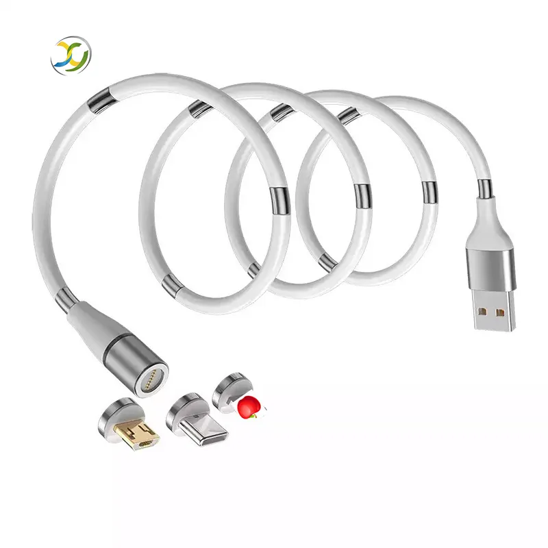 Fast Charger Usb A Cable Self Coil Winding 3in1 Magnetic 3 in 1 USB Charger data Cable