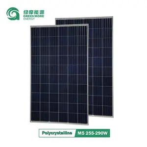 Đa tinh thể silicon mô-đun năng lượng mặt trời M5 255-290 Wát linh hoạt tấm pin mặt trời cho năng lượng mặt trời hệ thống điện