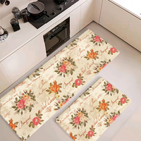 Ensembles de 2 tapis en mousse PVC antidérapants et anti-fatigue, à motif floral, modernes et minimalistes, de haute qualité et durables, pour la cuisine (vente en gros)
