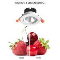 La Chine fabrique la meilleure qualité tuv norme australienne anti-éblouissement encastré 8 pouces led downlight 7w 12w ajuster le spot lumineux