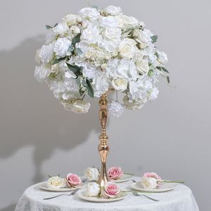 LO-681 Vente en gros de boules de fleurs artificielles en hydrangea et roses de 60 cm, centre de table pour mariage, décoration de salle de banquet et d'exposition - Product Image 2