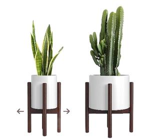 Houselin Mid Century Modern Decor Pot Holder Rack Support flexible <span class=keywords><strong>en</strong></span> bois pour plantes d'intérieur - Product Image 1