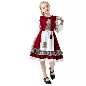 Childrens <b>Little</b> <b>Red</b> Riding Hood Costume Dress With Hood And Basket For Halloween Party Role Play 8 13 Years Spring 2025 - Product Image 5