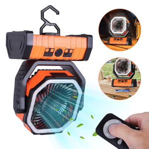 Ventilador de Camping Solar <span class=keywords><strong>con</strong></span> Linterna LED F6 de 20000 mAh, Panel Solar de 8 W, Motor sin Escobillas Recargable por USB, Compatible <span class=keywords><strong>con</strong></span> Automóviles - Product Image 2