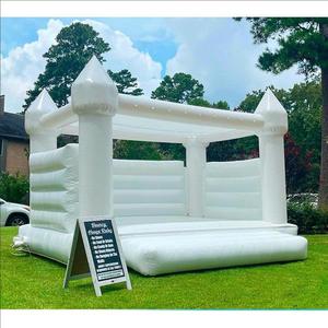 Castillo Inflable Blanco y Rosa para Fiestas de Bodas Yingkun, Casa de Brinco, Tobogán Inflable Comercial de PVC, Garantía de 3 Años - Product Image 3