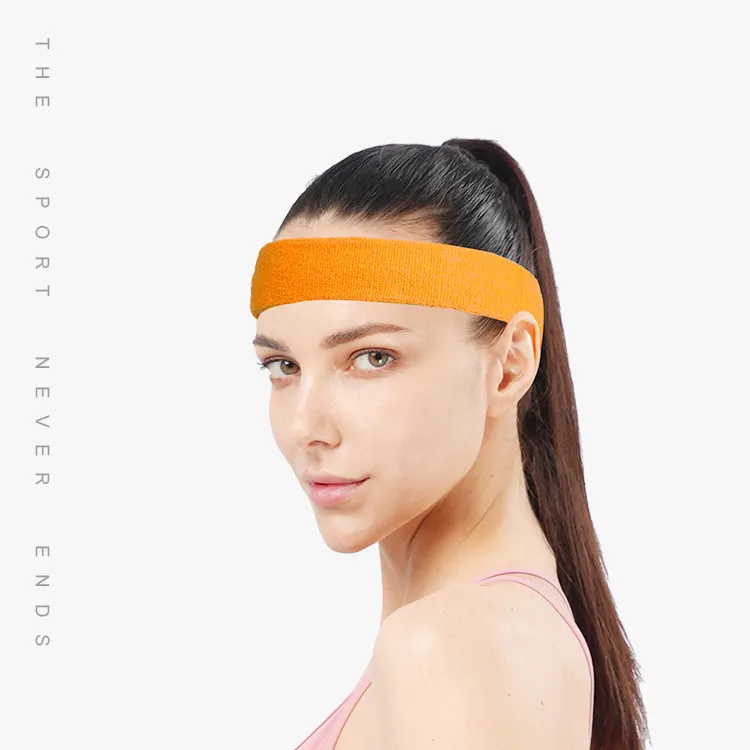 Toptan Unisex düz renk elastik ter spor kafa bandı spor Yoga ter kafa bandı
