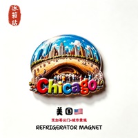 Aimant de réfrigérateur magnétique créatif en forme de porte aux nuages de Chicago, États-Unis, souvenir de voyage, décoration d'intérieur, objet de collection