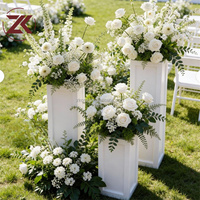 ZKAI Socle Carré Blanc en Acrylique pour Décoration de Banquet, Présentoir à Gâteau, Support de Table pour Événements