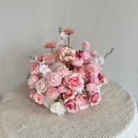 Arrangement personnalisé de roses artificielles en soie de 30 à 80 cm, décoration de mariage, centre de table de mariage, boule de fleurs blanche, violette, rose