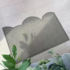 Novelty Shape Striped Door Mat Medium Thickness Non Slip <b>Rubber</b> Backing Home Use Modern Style Polypropylene Loop Pile Spot Clean - Product Image 1