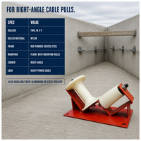 Rouleau de câble à deux roues avec protection anti-courbure du câble, plaques de fixation en acier et rouleau de support de câble pour la pose de câbles en poste de transformation