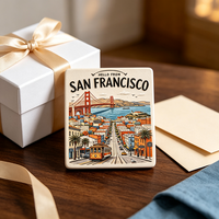 Magnete per Frigorifero Personalizzato in Resina con Monumenti USA, Souvenir Turistico 3D con Stampa UV in Rilievo, New York San Francisco