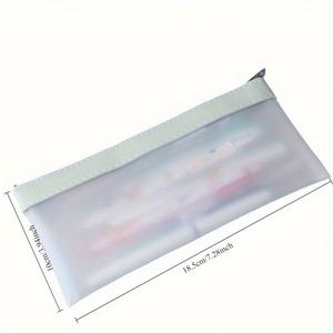 Étui à crayons en TPU translucide givré - Pochette à stylos étanche avec fermeture éclair pour l'école et le bureau, organiseur de stylos fin pour offrir en cadeau - Product Image 2
