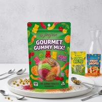 Sachet d'emballage alimentaire refermable à fermeture éclair, avec fenêtre transparente, trou de suspension et encoche de déchirement facile, pour bonbons, poudres et snacks