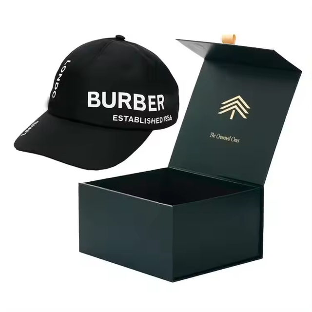 Factory Custom Recyclable Magnetic Collapsible Rigid Paper Hat Box with Matt Lamination Embossing Custom Logo