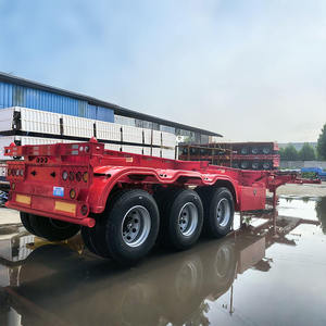 Low Price Hot Sale New Skeleton Steel Semi <b>Trailer</b> 3Axle Heavy Duty 60tons Containers Truck - Product Image 6