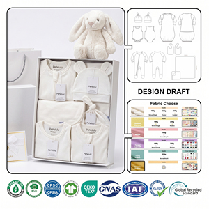 <span class=keywords><strong>Kit</strong></span> de Regalo Personalizado de 9 Piezas de <span class=keywords><strong>Ropa</strong></span> Esencial para Bebés Recién Nacidos de Algodón Orgánico, Estilo Europeo Americano - Product Image 5